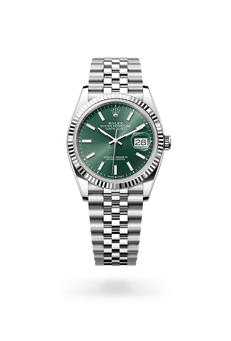 Rolex Datejust in White Rolesor - combination of Oystersteel and white gold, M126234-0051 - Clarkson Jewelers