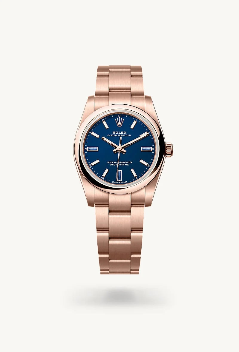 rolex Oyster Perpetual in 18 kt Everose gold, M124205-0002 - Clarkson Jewelers