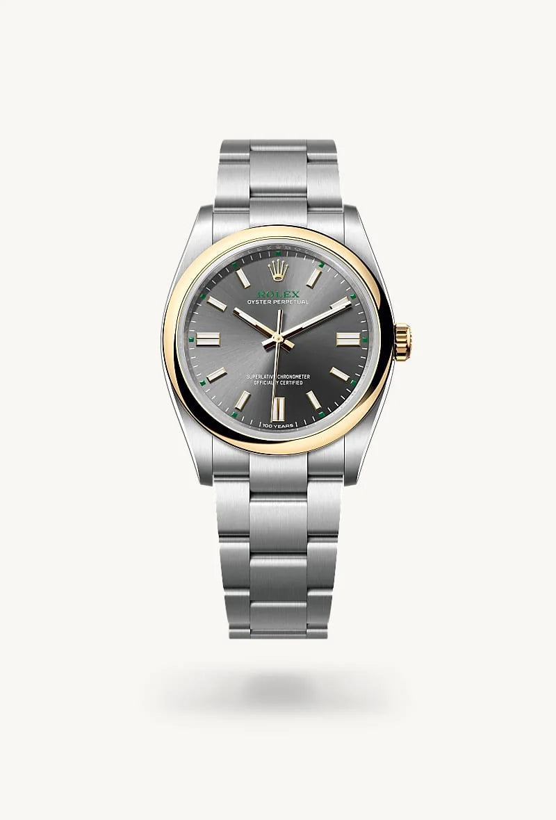 rolex Oyster Perpetual in Yellow Rolesor - combination of Oystersteel and yellow gold, M126003-0001 - Clarkson Jewelers