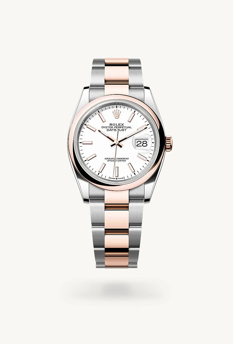 rolex Datejust in Everose Rolesor - combination of Oystersteel and Everose gold, M126201-0018 - Clarkson Jewelers