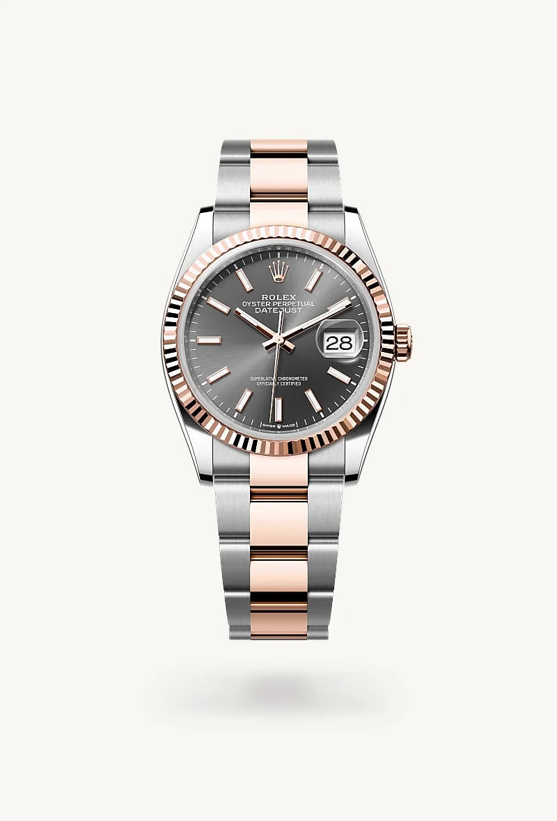 rolex Datejust in Everose Rolesor - combination of Oystersteel and Everose gold, M126231-0014 - Clarkson Jewelers