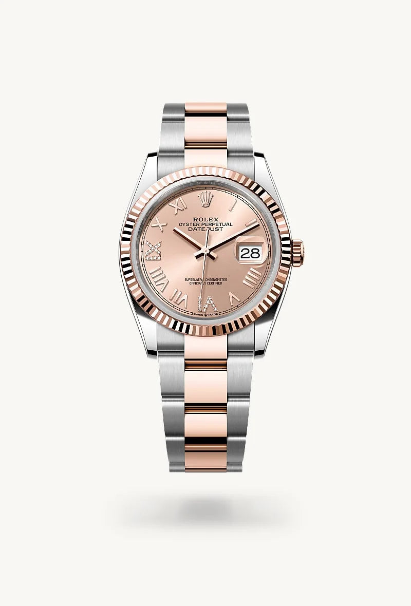 rolex Datejust in Everose Rolesor - combination of Oystersteel and Everose gold, M126231-0050 - Clarkson Jewelers