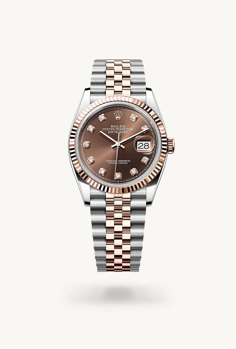rolex Datejust in Everose Rolesor - combination of Oystersteel and Everose gold, M126231-0053 - Clarkson Jewelers