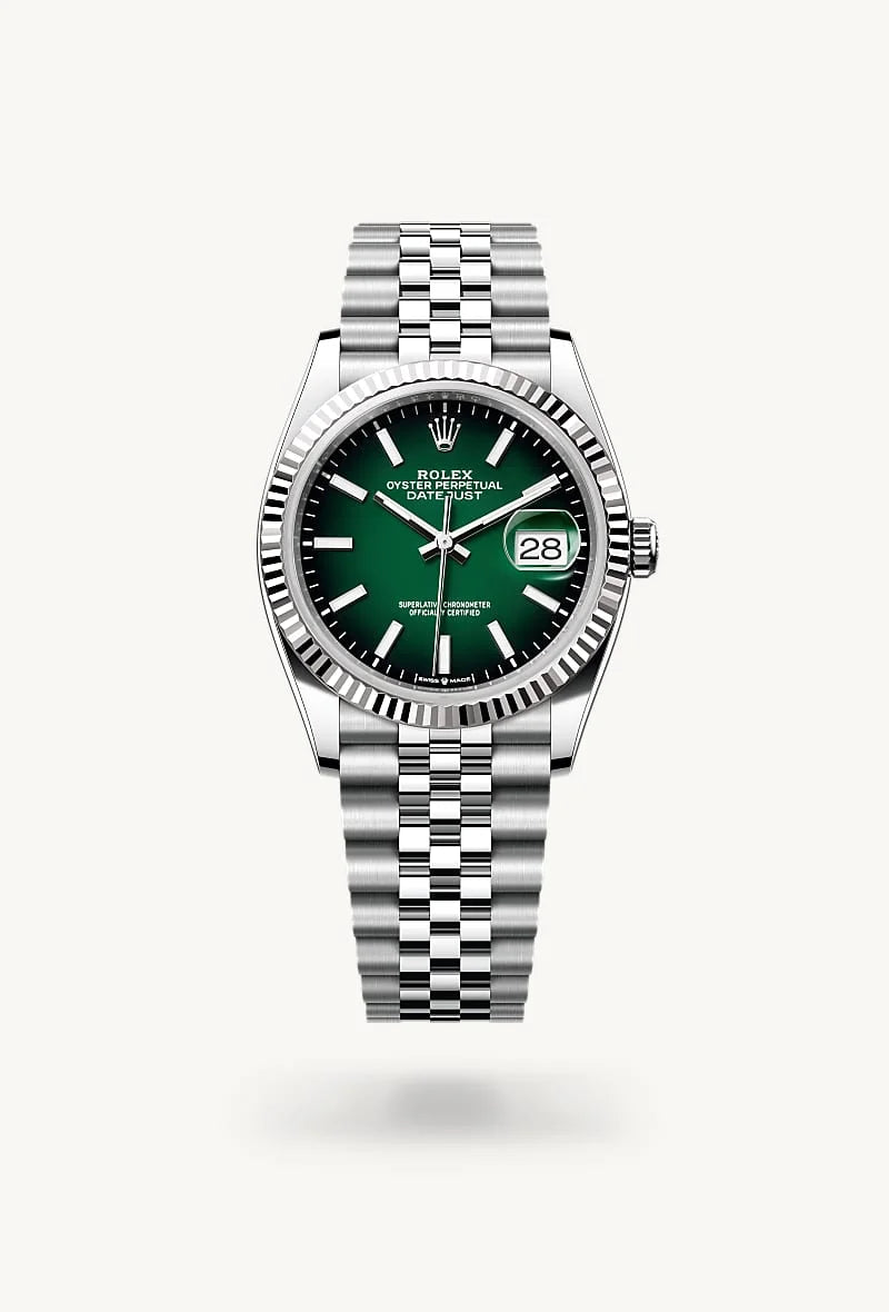 rolex Datejust in White Rolesor - combination of Oystersteel and white gold, M126234-0059 - Clarkson Jewelers