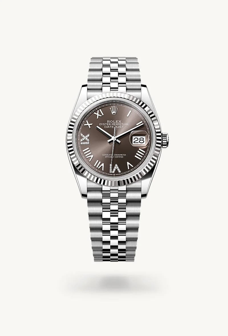 rolex Datejust in White Rolesor - combination of Oystersteel and white gold, M126234-0071 - Clarkson Jewelers
