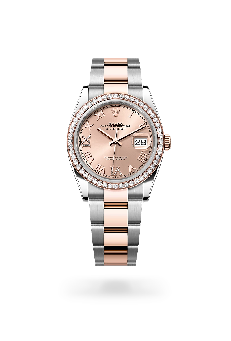 rolex Datejust in Everose Rolesor - combination of Oystersteel and Everose gold, M126281RBR-0016 - Clarkson Jewelers
