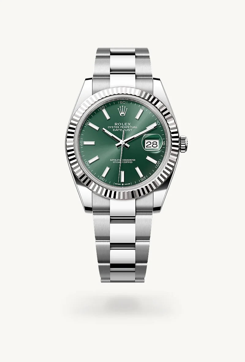 rolex Datejust in White Rolesor - combination of Oystersteel and white gold, M126334-0027 - Clarkson Jewelers