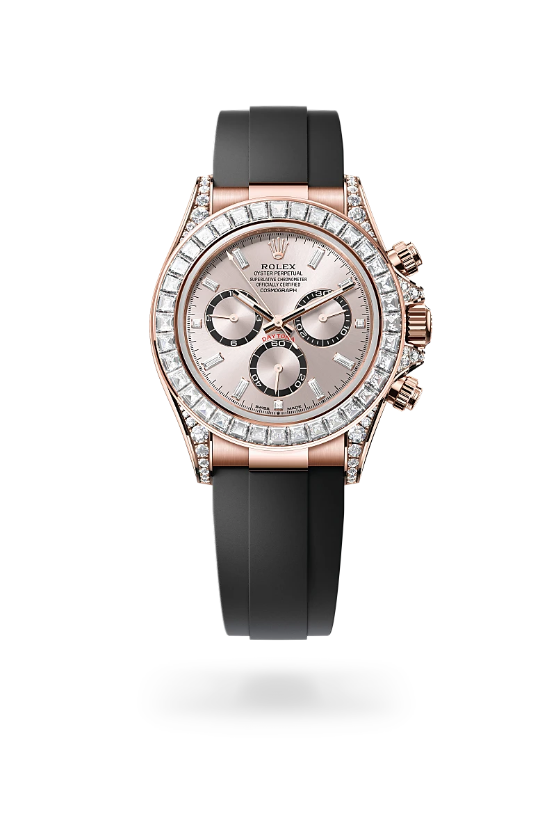 Rolex Cosmograph Daytona in 18 kt Everose gold with lugs set with diamonds, M126535TBR-0002 - Clarkson Jewelers