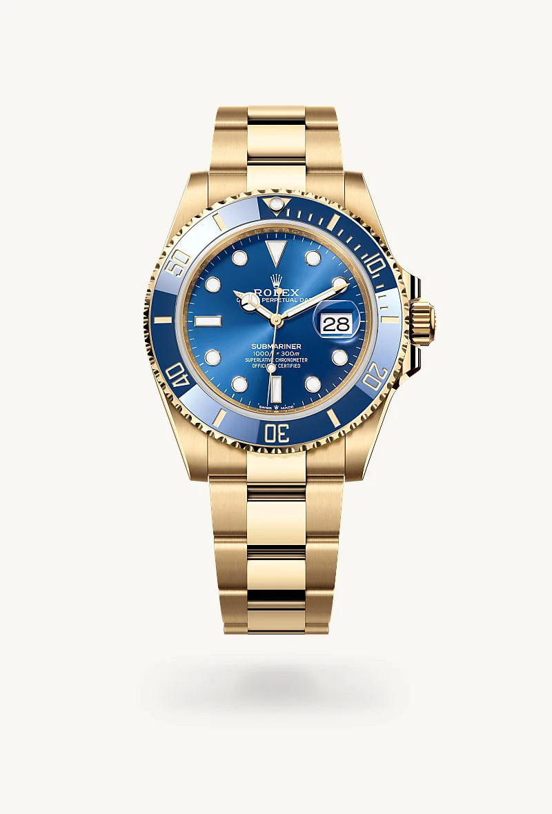 rolex Submariner in 18 kt yellow gold, M126618LB-0002 - Clarkson Jewelers