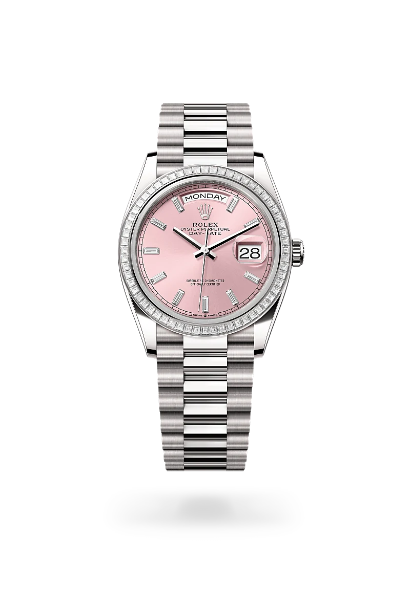 rolex Day-Date in 18 kt white gold, M128399TBR-0029 - Clarkson Jewelers
