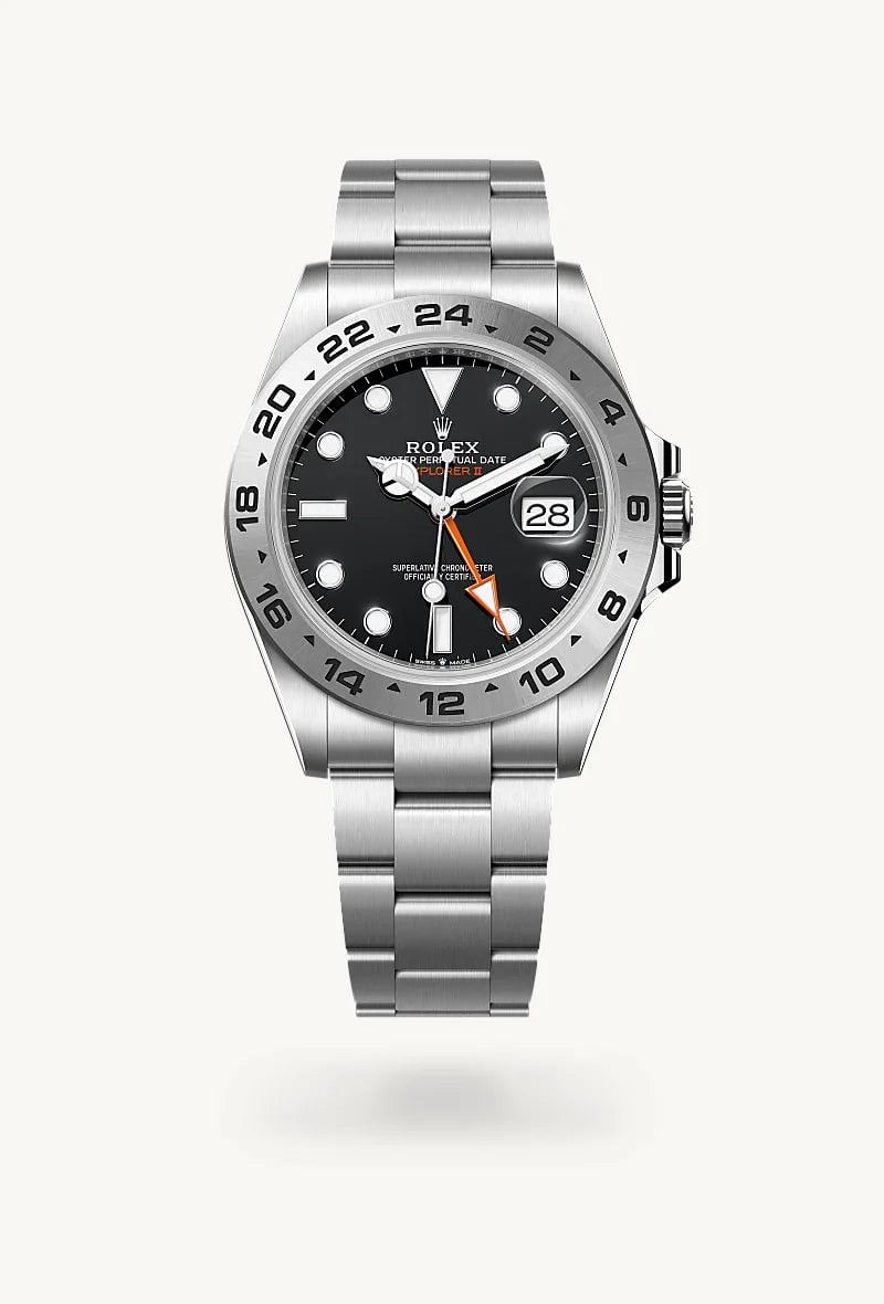 rolex Explorer II in Oystersteel, M226570-0002 - Clarkson Jewelers
