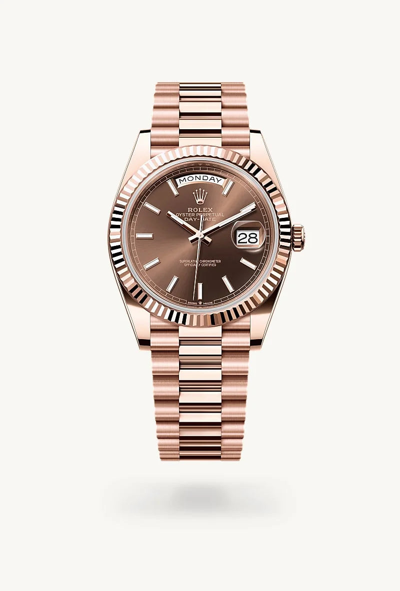 rolex Day-Date in 18 kt Everose gold, M228235-0053 - Clarkson Jewelers