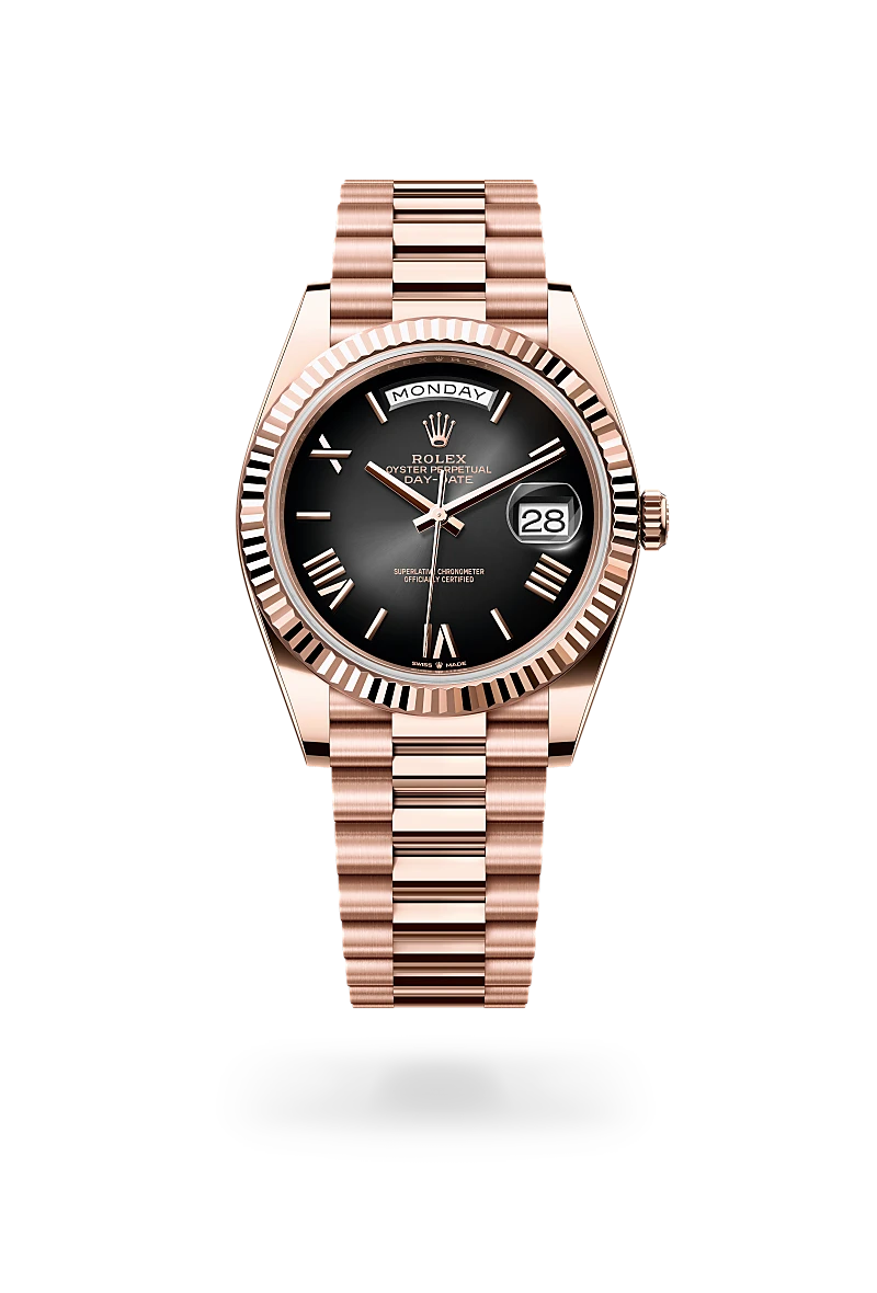 rolex Day-Date in 18 kt Everose gold, M228235-0055 - Clarkson Jewelers