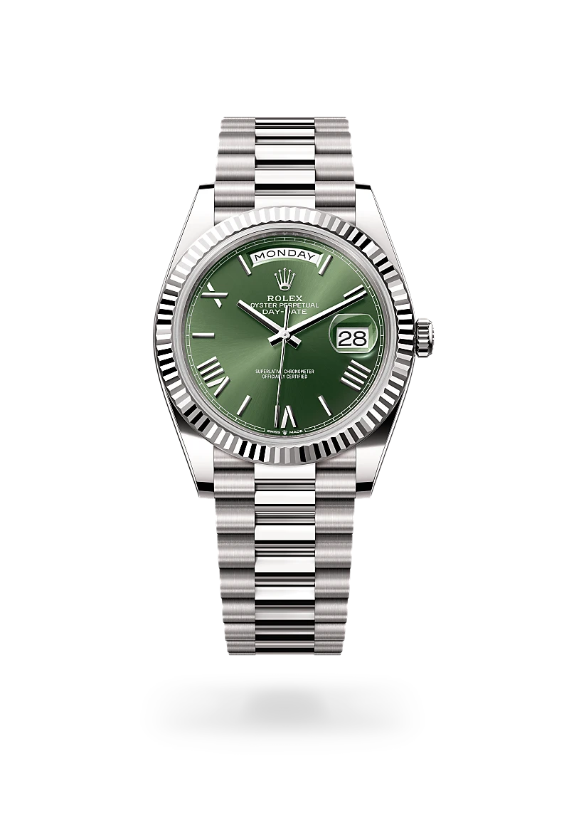 Rolex Day-Date in 18 kt white gold, M228239-0033 - Clarkson Jewelers