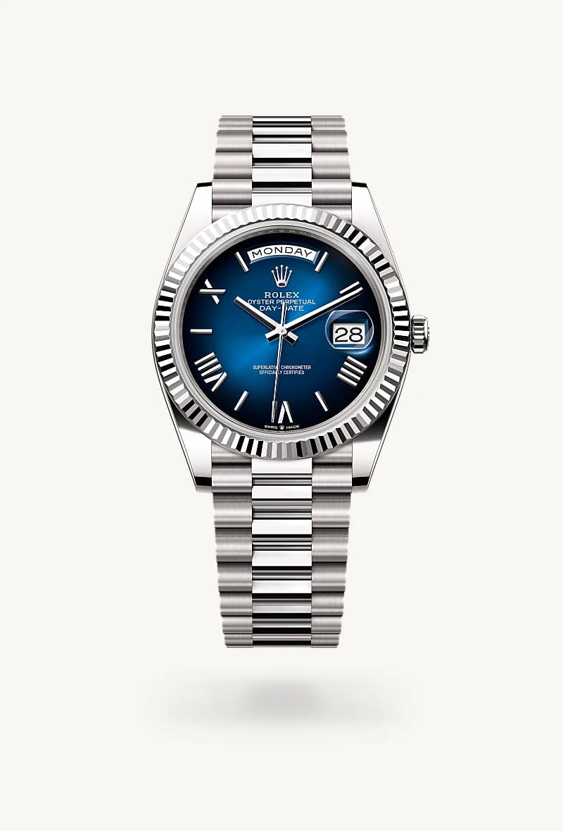 rolex Day-Date in 18 kt white gold, M228239-0076 - Clarkson Jewelers