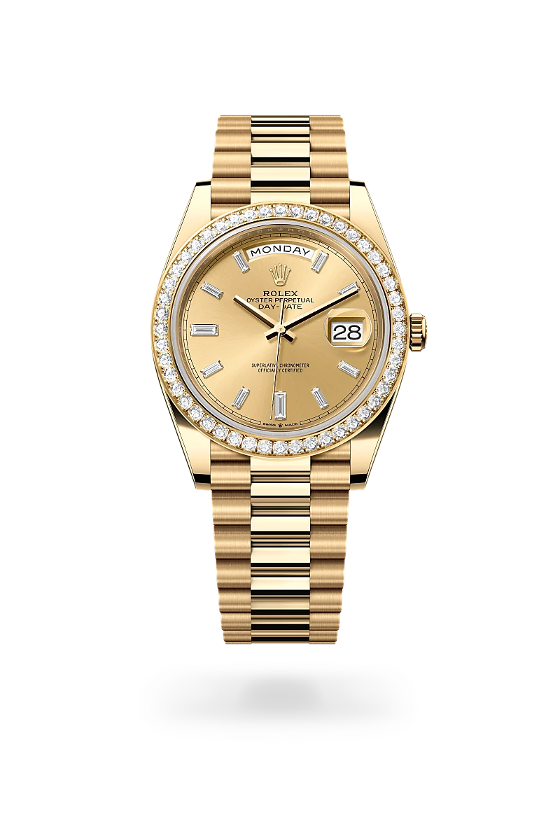 rolex Day-Date in 18 kt yellow gold, M228348RBR-0002 - Clarkson Jewelers