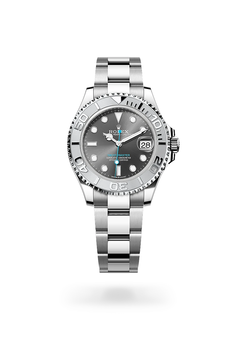 rolex Yacht-Master in Rolesium - combination of Oystersteel and platinum, M268622-0002 - Clarkson Jewelers