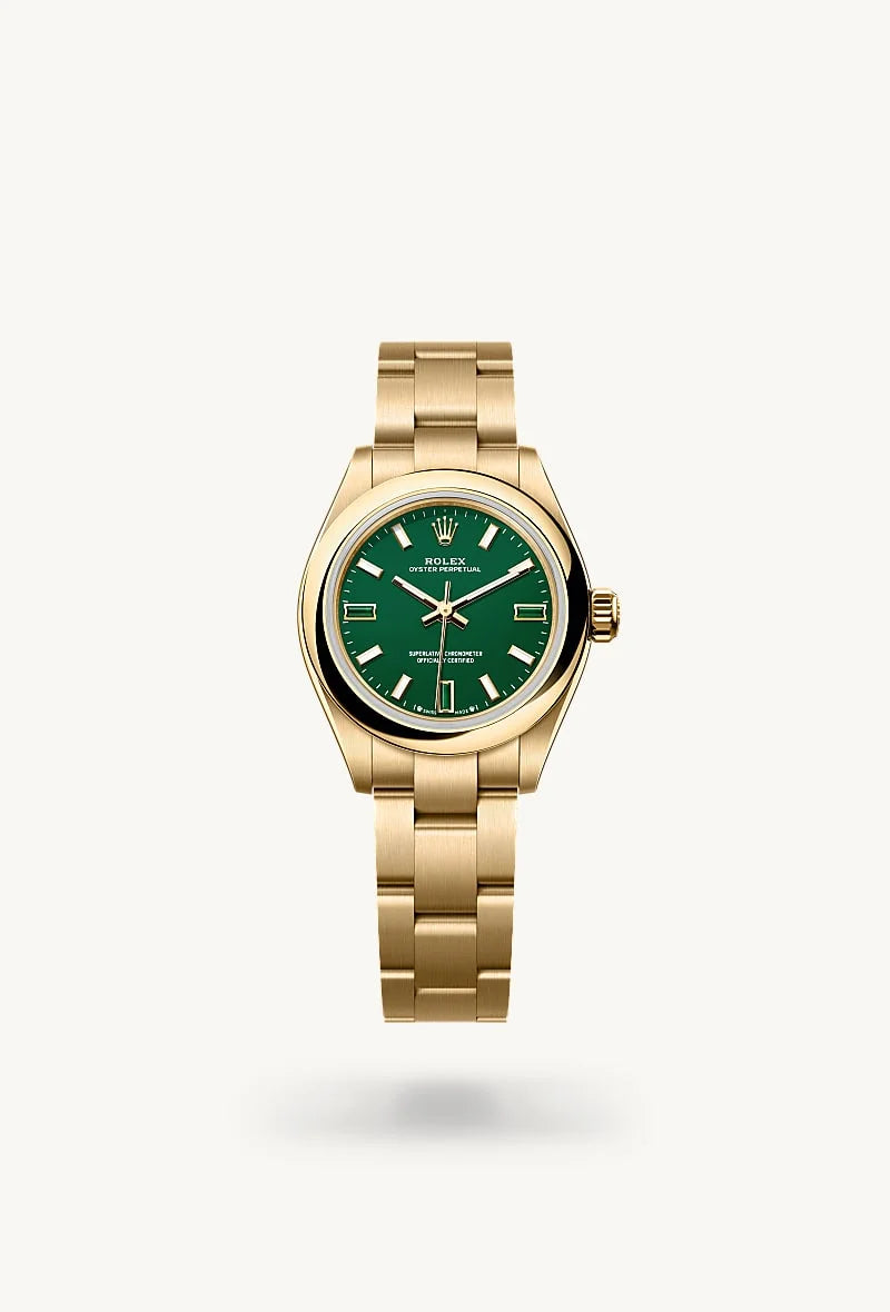 rolex Oyster Perpetual in 18 kt yellow gold, M276208-0002 - Clarkson Jewelers