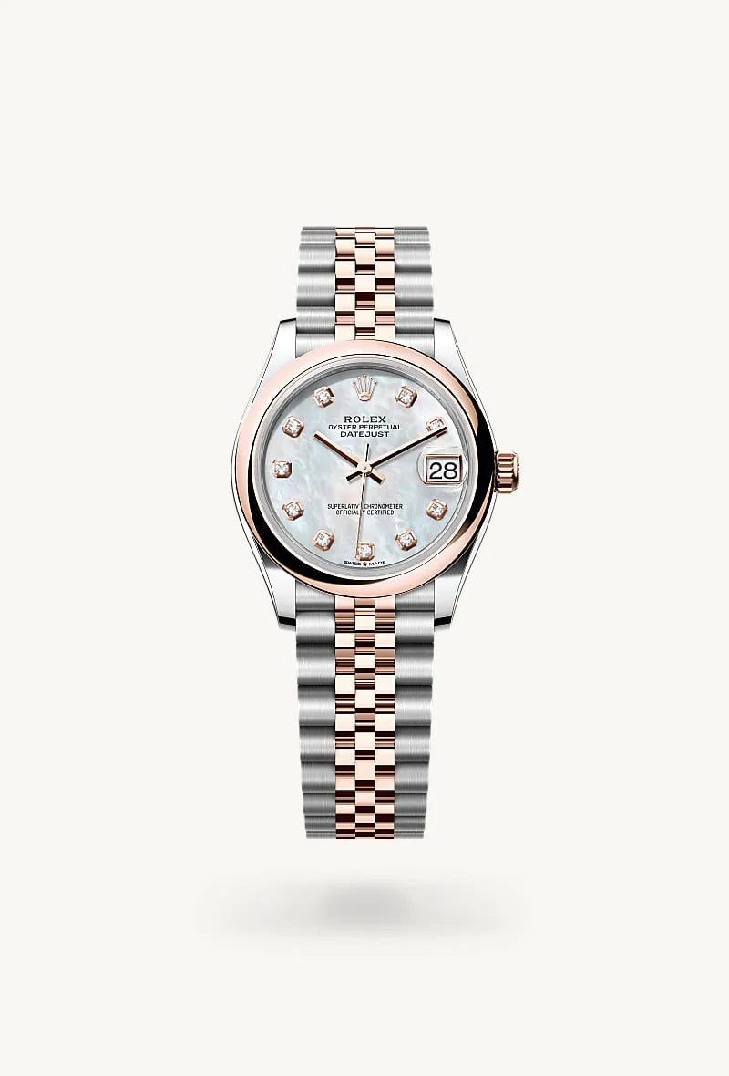 rolex Datejust in Everose Rolesor - combination of Oystersteel and Everose gold, M278241-0026 - Clarkson Jewelers