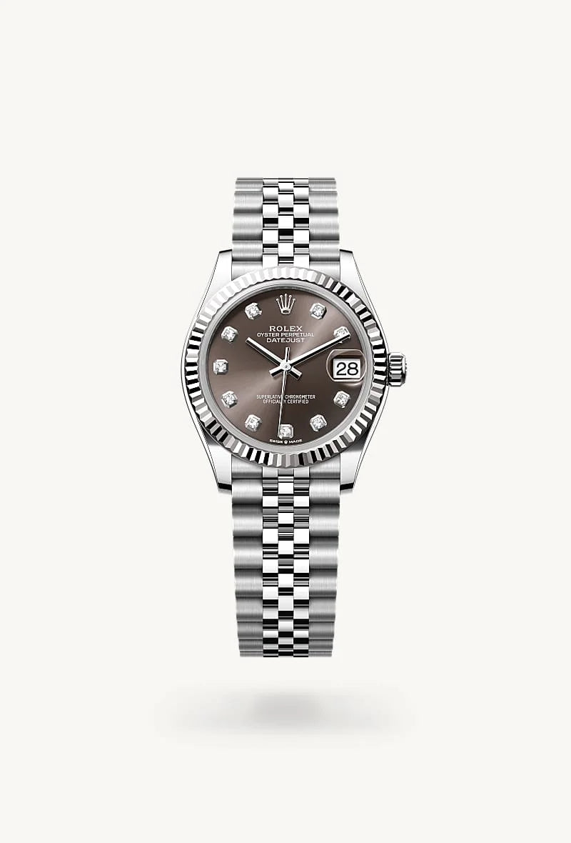 rolex Datejust in White Rolesor - combination of Oystersteel and white gold, M278274-0008 - Clarkson Jewelers