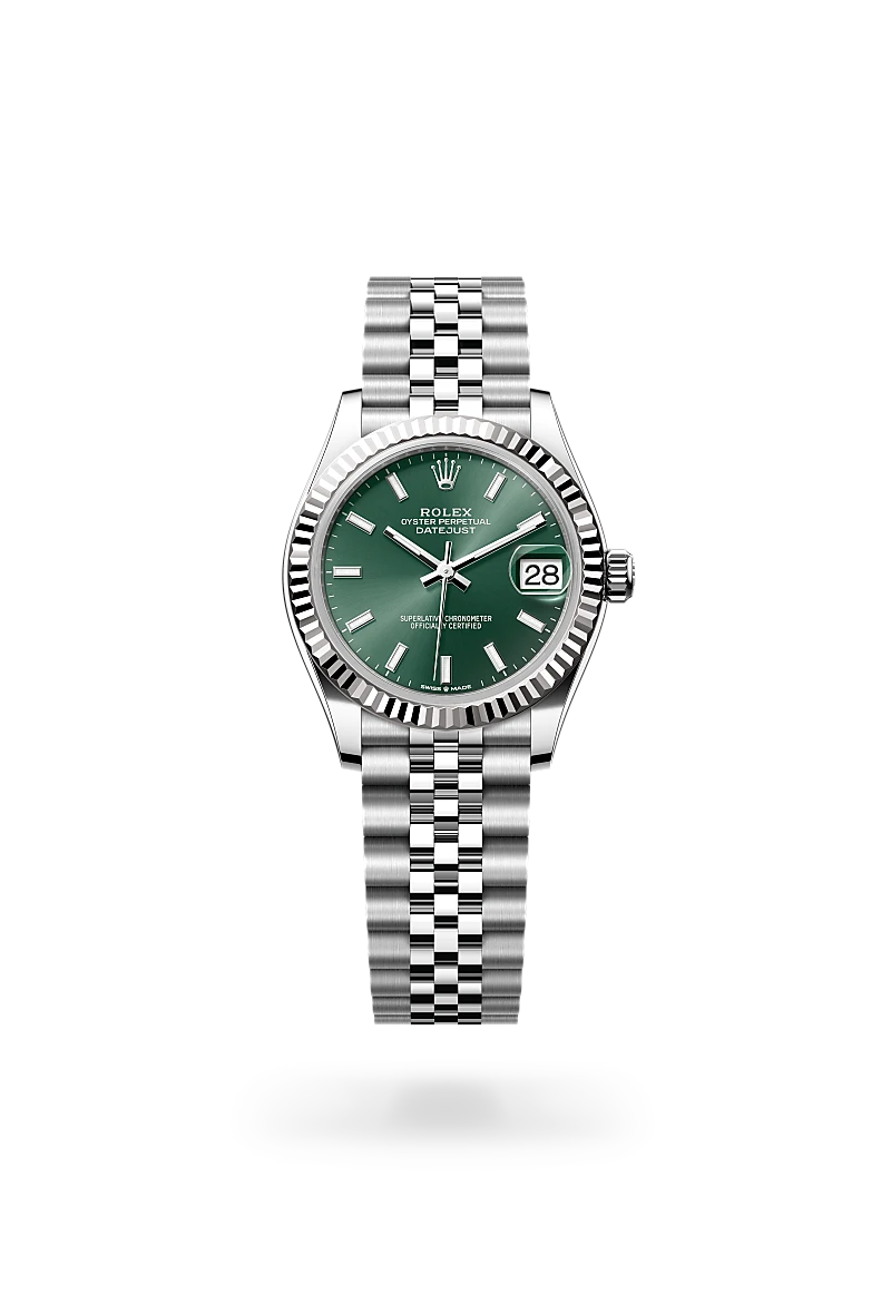 Rolex Datejust in White Rolesor - combination of Oystersteel and white gold, M278274-0018 - Clarkson Jewelers