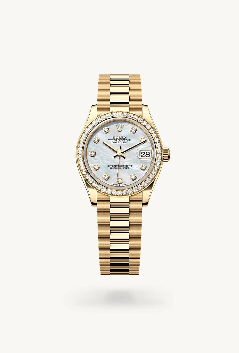rolex Datejust in 18 kt yellow gold, M278288RBR-0006 - Clarkson Jewelers
