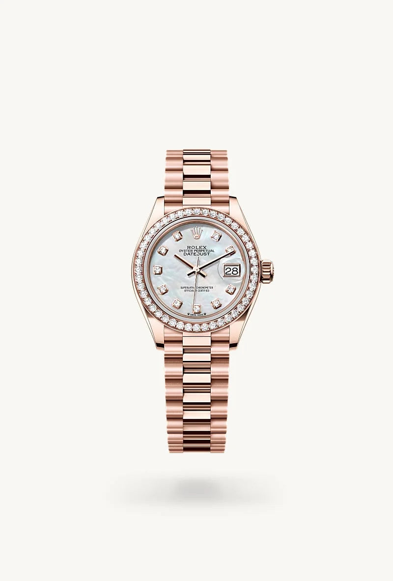rolex Lady-Datejust in 18 kt Everose gold, M279135RBR-0010 - Clarkson Jewelers