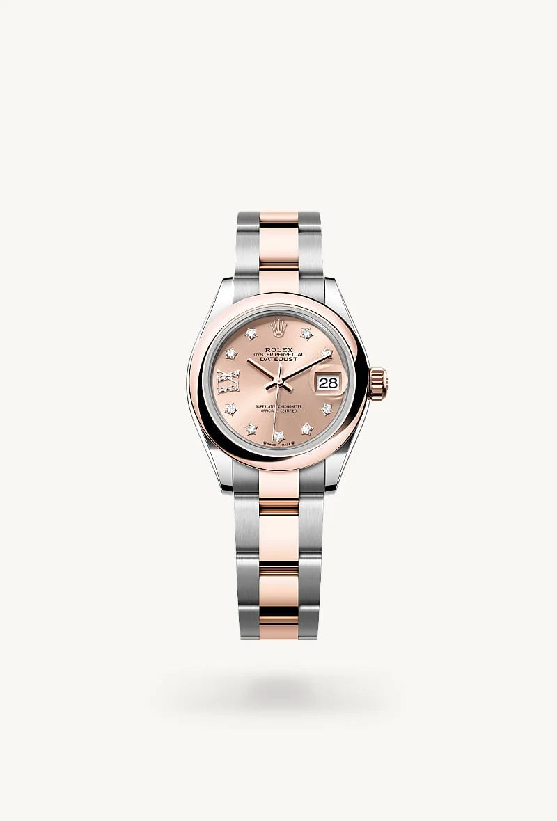rolex Lady-Datejust in Everose Rolesor - combination of Oystersteel and Everose gold, M279161-0028 - Clarkson Jewelers