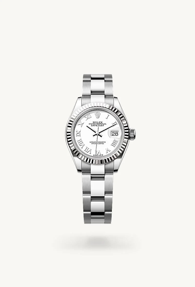 Rolex Lady-Datejust in White Rolesor - combination of Oystersteel and white gold, M279174-0020 - Clarkson Jewelers