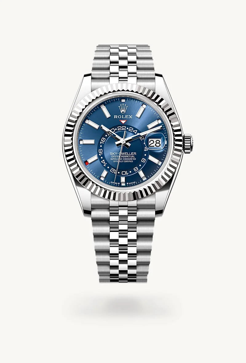 rolex Sky-Dweller in White Rolesor - combination of Oystersteel and white gold, M336934-0006 - Clarkson Jewelers