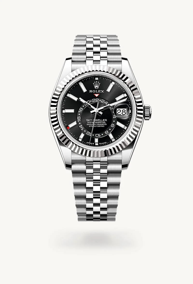 rolex Sky-Dweller in White Rolesor - combination of Oystersteel and white gold, M336934-0008 - Clarkson Jewelers