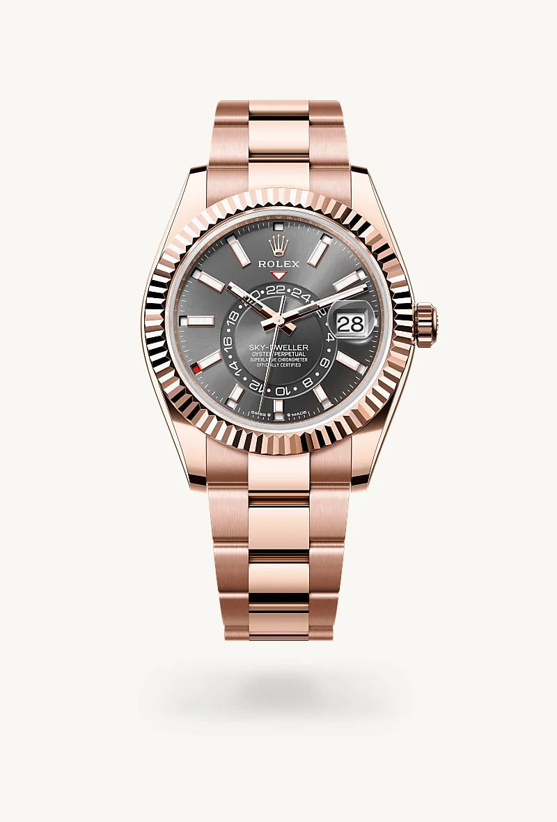 rolex Sky-Dweller in 18 kt Everose gold, M336935-0004 - Clarkson Jewelers
