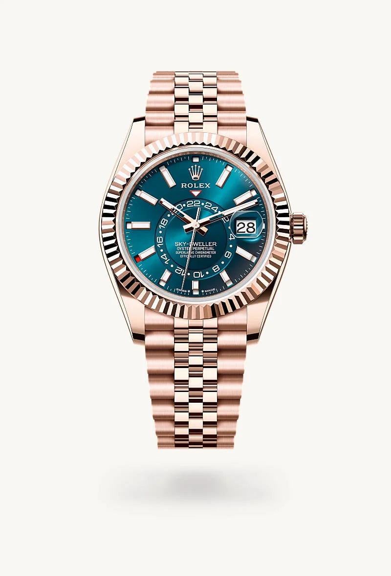 rolex Sky-Dweller in 18 kt Everose gold, M336935-0005 - Clarkson Jewelers