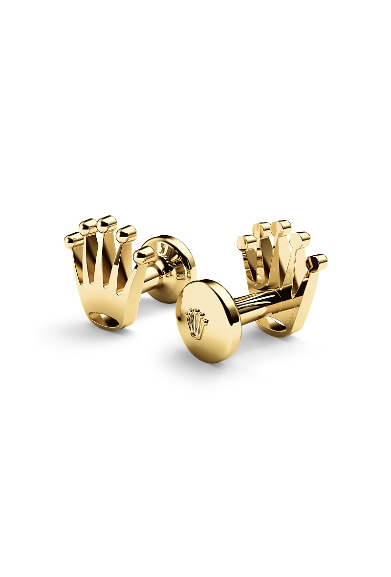 Rolex ‘Crown’ cufflinks Yellow gold A1018 at Clarkson Jewelers