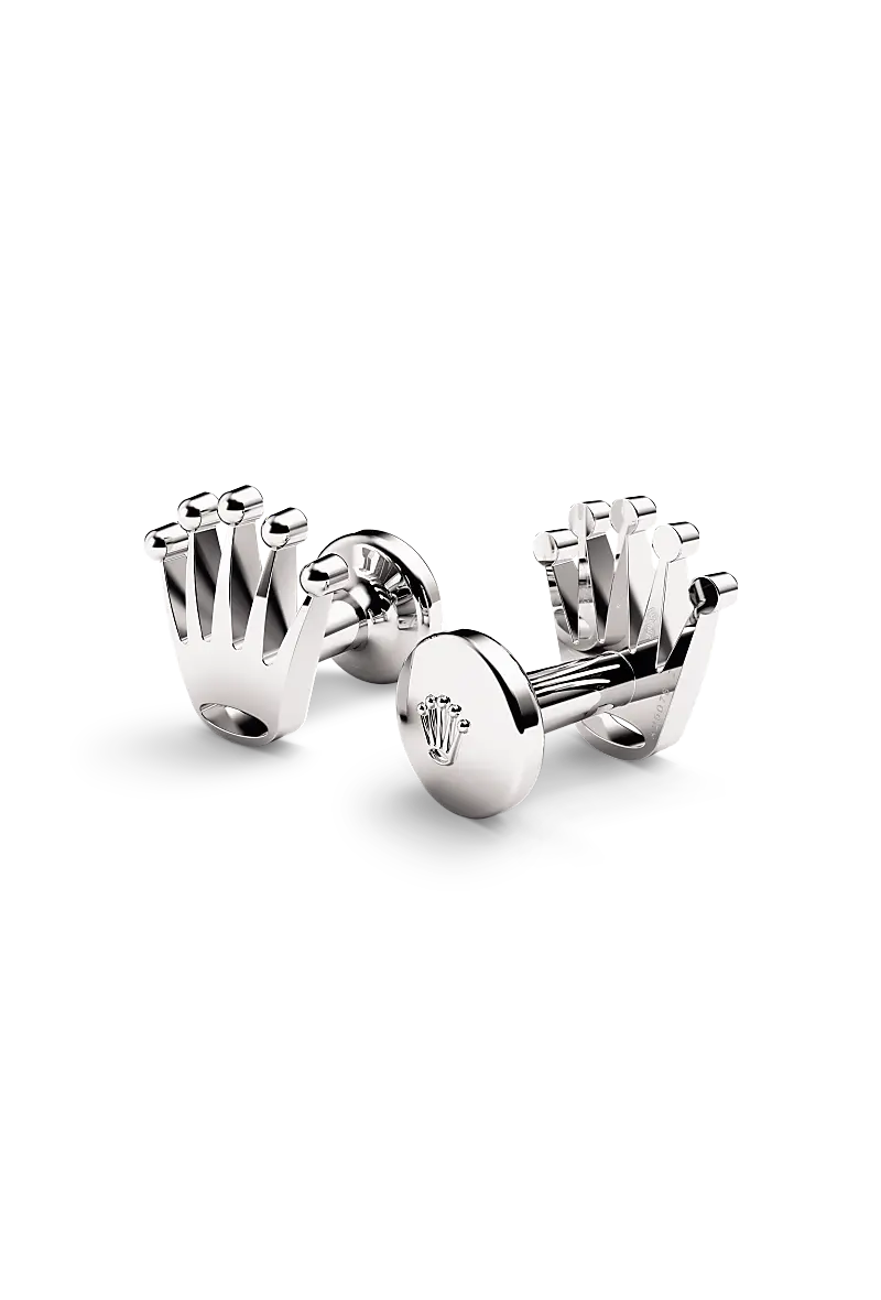 Rolex ‘Crown’ cufflinks White gold A1019 at Clarkson Jewelers