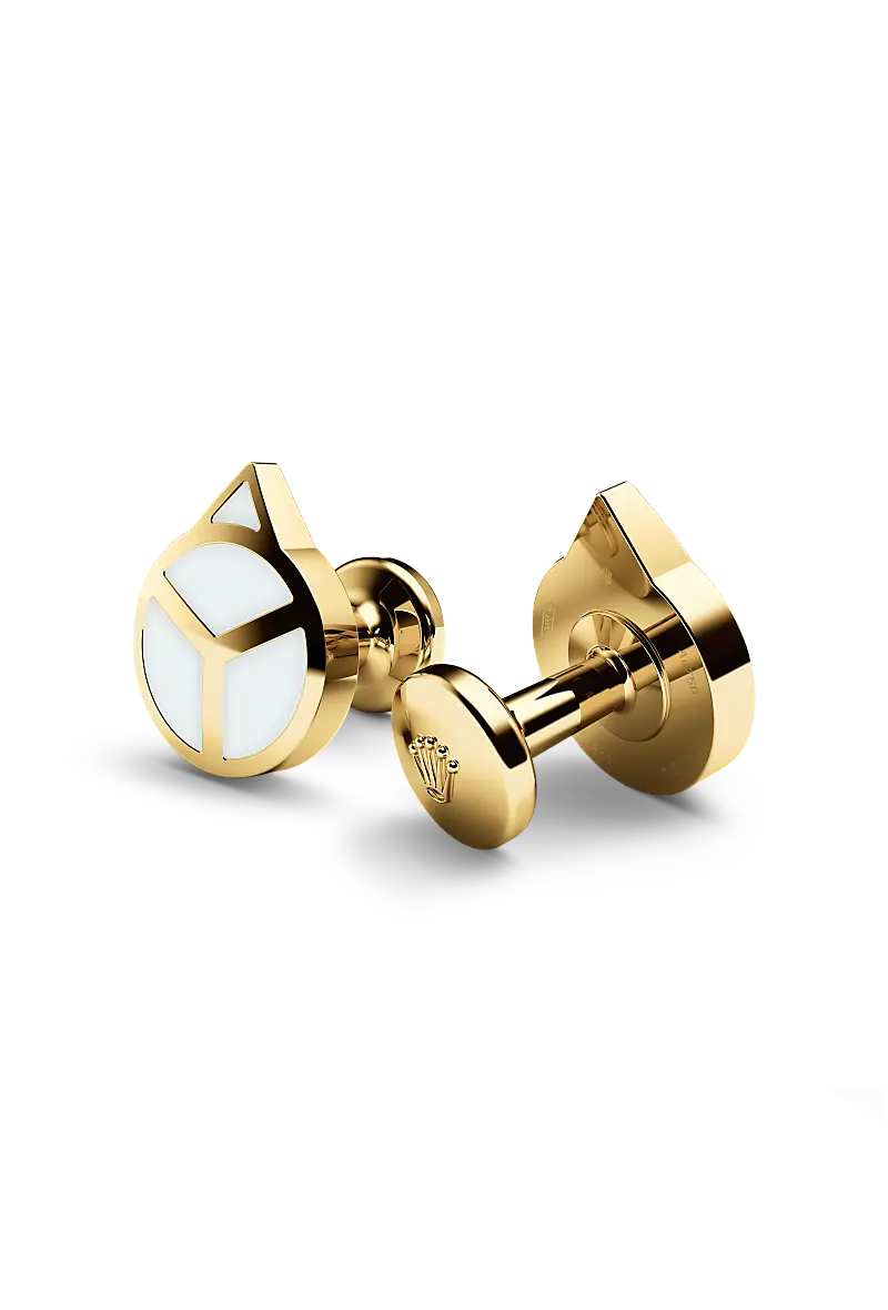 Rolex ‘Hand’ cufflinks Yellow gold and luminescent material A1028 at Clarkson Jewelers