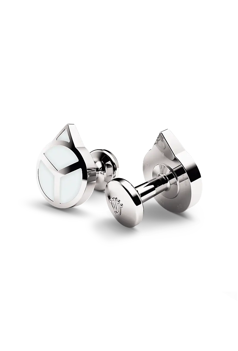 Rolex ‘Hand’ cufflinks White gold and luminescent material A1029 at Clarkson Jewelers